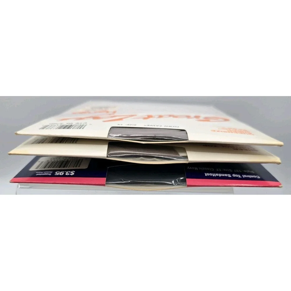 3 Lot Hanes Too Great Legs Sheer Control Top Sandalfoot Pantyhose‎ Size EF & 1X